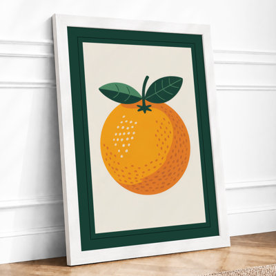 Orange With Leaves Botanical - Print