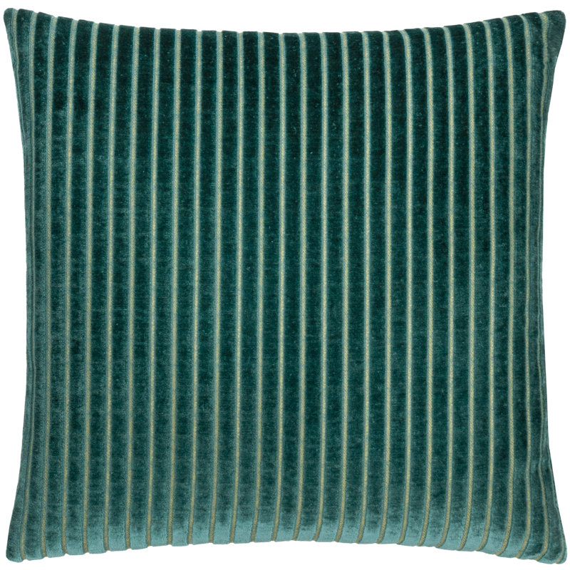 Savoy Stripe Striped Square Cushion, Pillow Cover Only - No Insert, Teal
