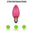 Ampoule DEL à filament omnidirectionnel rose C7, 0,6 W (équivalent 7 W), culot E12, lot de 4-134876917
