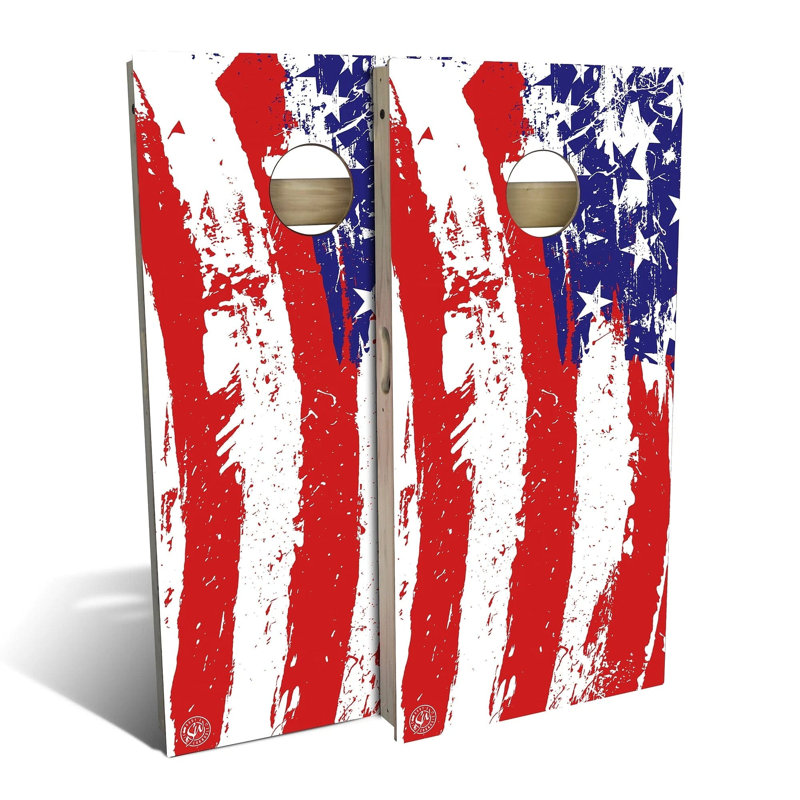 Ensemble de cornhole tout-temps en composite American Splatter, Ajouter un étui et des lumières