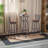 3 Bar Table and Chairs Set Dining Room Industrial Counter Height Bar Chairs with Metal Back Fabric Seat