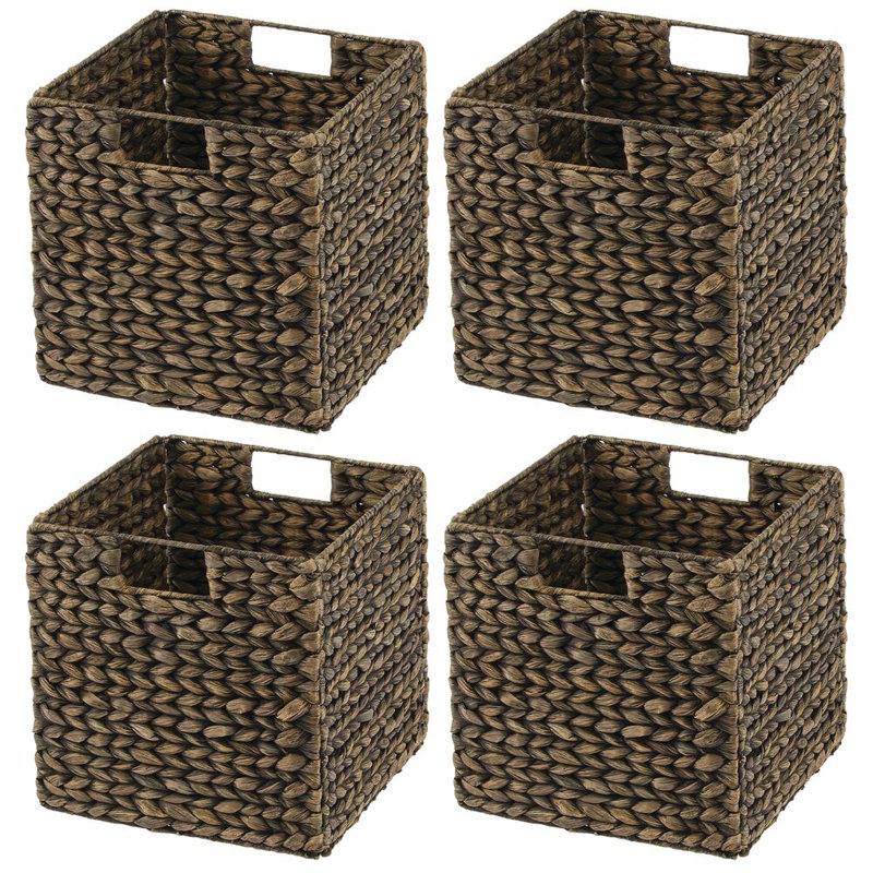Panier de rangement mDesign, Enduit noir, H 10,5 po x l 10,5 po x P 10,5 po, 8