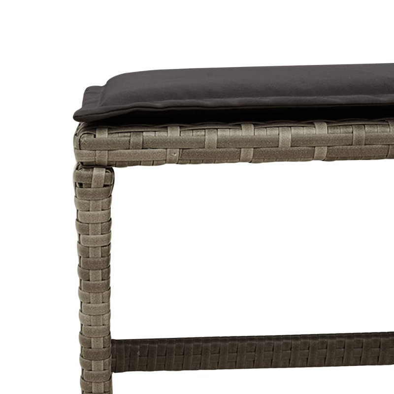  Garden Dining Set Grey PE Rattan, Powder-Coated Steel, Tempered Glass, Gray, Light Gray