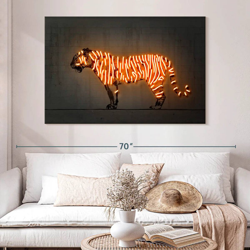 Brampt Glowing Tiger, 34" H x 51" W