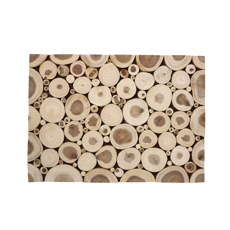 Natural Mangosteen Wood Parquet Pattern Placemat