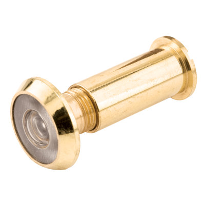 Door Viewer, 1/2 in. x 180 Degree, Solid Brass Housing, Plastic Lens, Polished Brass Finish (Single Pack)