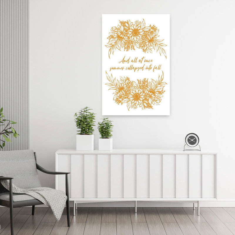 «Summer Collapsed In Fall Contemporary Summer Flower Art», H 36 po x l 24 po