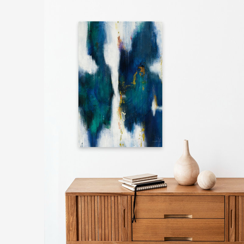 Art abstrait abstrait et bleu, H 24 po x l 16 po