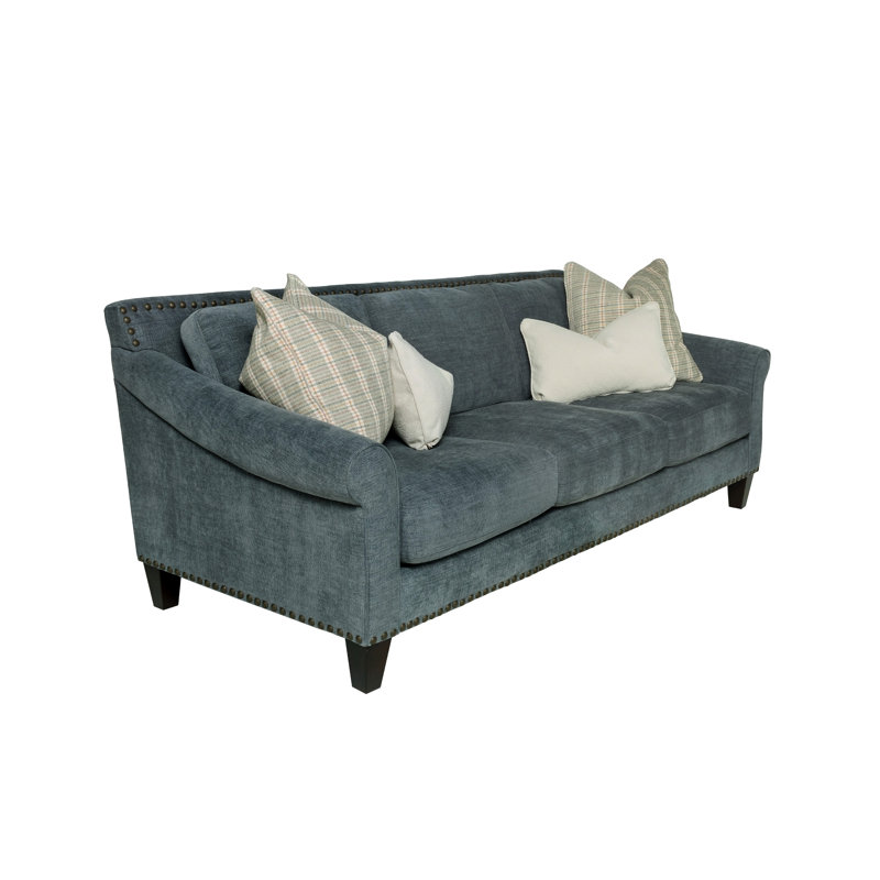 Upholstered 89.5'' Sofa, Blue;Grey;Brown