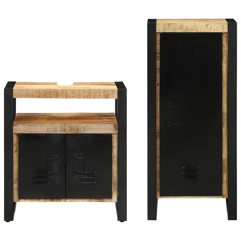 Bathroom Furniture Set 2 Pcs Solid Reclaimed Wood, Natural