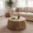 Round Drum Coffee Table with Faux Wood Finish (MDF) - 11.61" H, 29.5" W, 29.5" D-736064801-736064802