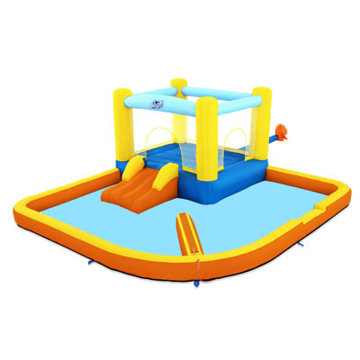 Jeu gonflable 11,16 pi x 11,98 pi avec glissade d'eau et souffleur d'air