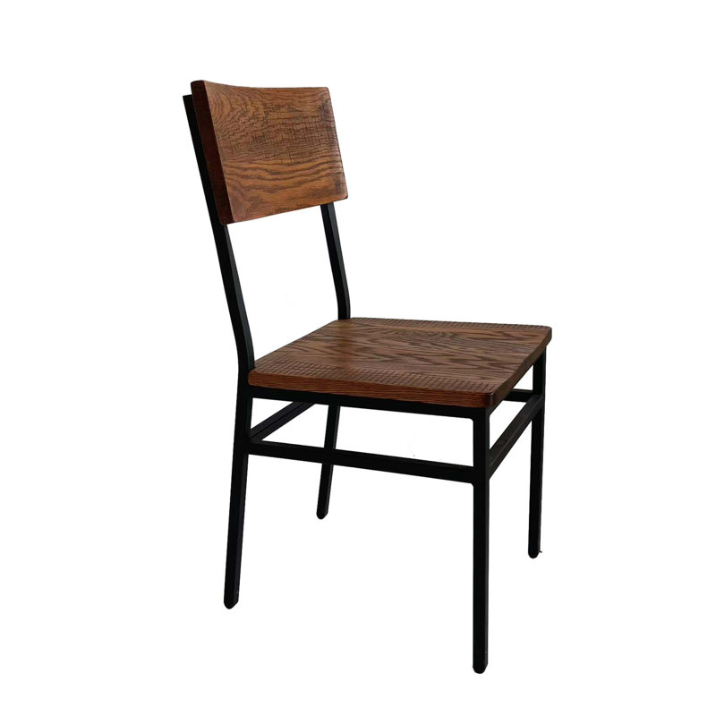 Chaises de salle à manger commerciales avec structure en acier et confort en bois massif