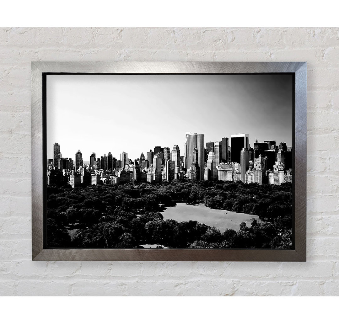 New York City Central Park von oben B N W - Einzelne Bilderrahmen Kunstdrucke