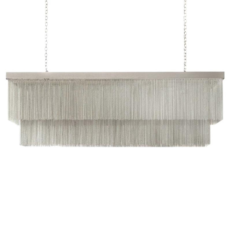 Lustre en métal massif à 8 lumières à 8 niveaux, Argent vieilli, Nickel poli, 20” Wide x 8” Deep x 13 Height