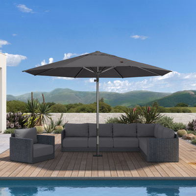 Parasol de table semi-automatique pour l'extérieur