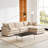3-Seater Comfy Cloud Couches With Movable Ottoman-123053928