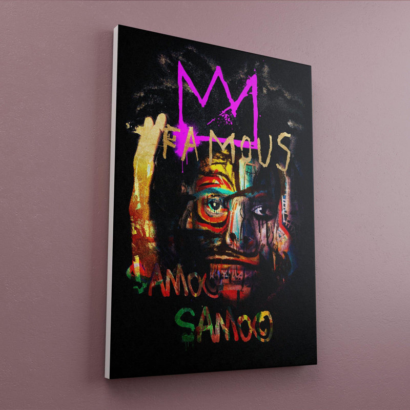 Basquiat Famous - Print on Canvas, 50.8cm H x 40.64cm W x 5cm D, Wrapped Canvas