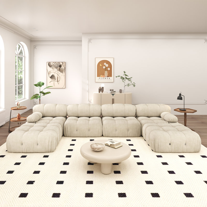 Canapé et canapé modulaire Regana Boneless, Beige