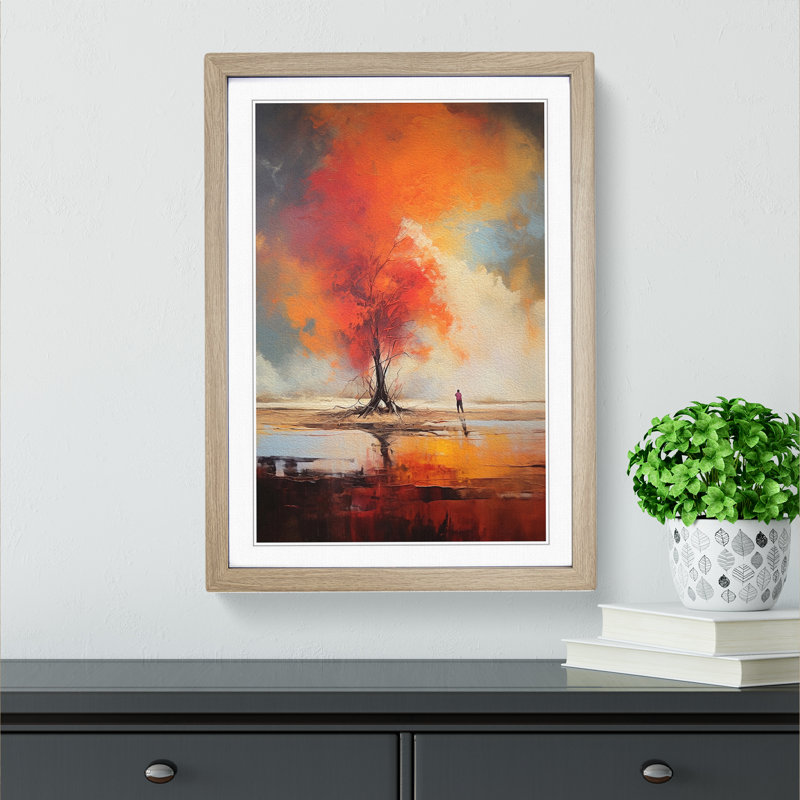 Landscape Gestural No.2 - Framed Print, Oak, 34cm H x 25cm W x 2cm D