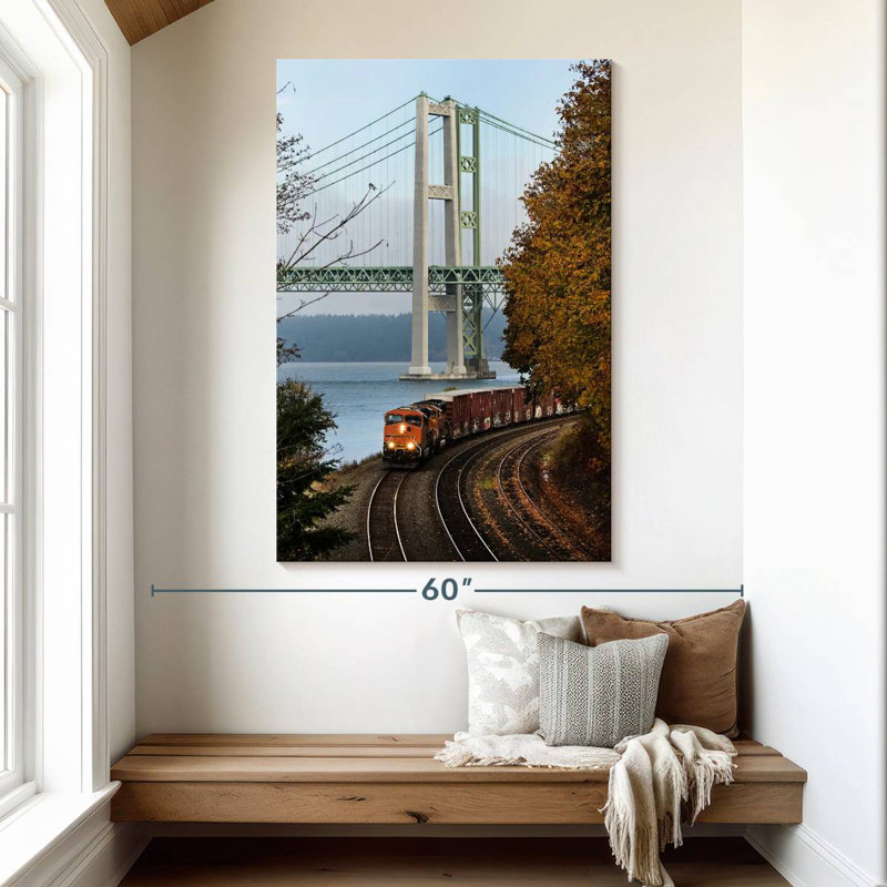 Lilie Train By Tacoma Bridge, 51" H x 34" W