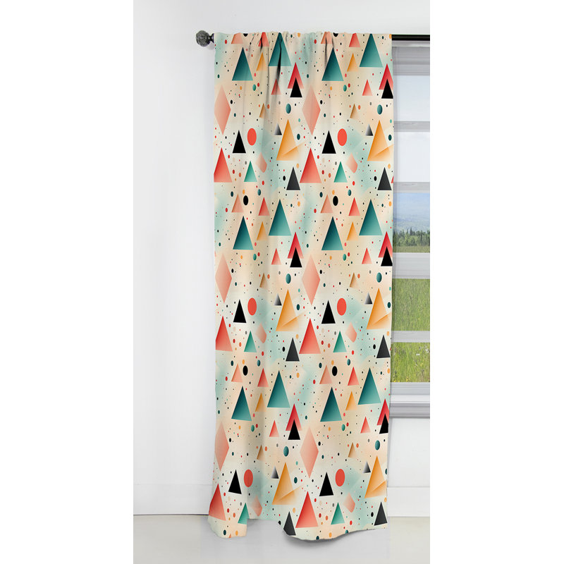 Tissu pastel de couleur triangles I - Rideau abstrait - Rideau géométrique occultant - 1 panneau, L 52 po x L 84 po