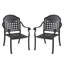 Chaise de patio en fonte d'aluminium 2 pièces avec structure noire et coussins bleus