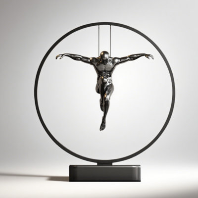 Italian Art Figure Resin And Metal Wall Decoration Piece