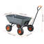 Chariot à benne basculante, chariot de jardin en poly avec structure en acier facile à assembler, chariot à benne basculante avec poignée convertible de 2 po à 1 po, brouette utilitaire d'une capacité de 600 lb, pneus de 10 po