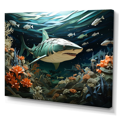 " Coral And Sharks Collage Symetry II "