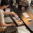 Black Rectangular Solid Wood  desk