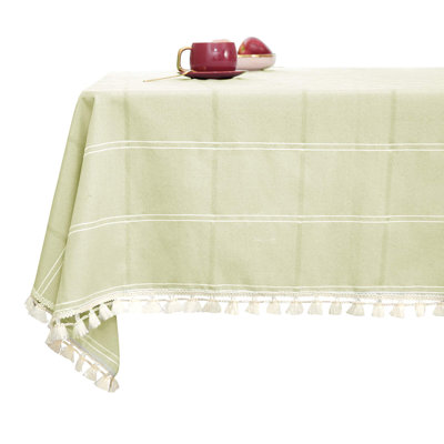 Nappe carrée en mélange de polyester et de coton avec pampille imperméable et résistante à la décoloration