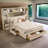 Wooden Storage Bed with All-In-One 2 Nightstand, Storage Shelf and Cabinet Bookcase with 2 Charging Stations-231039264
