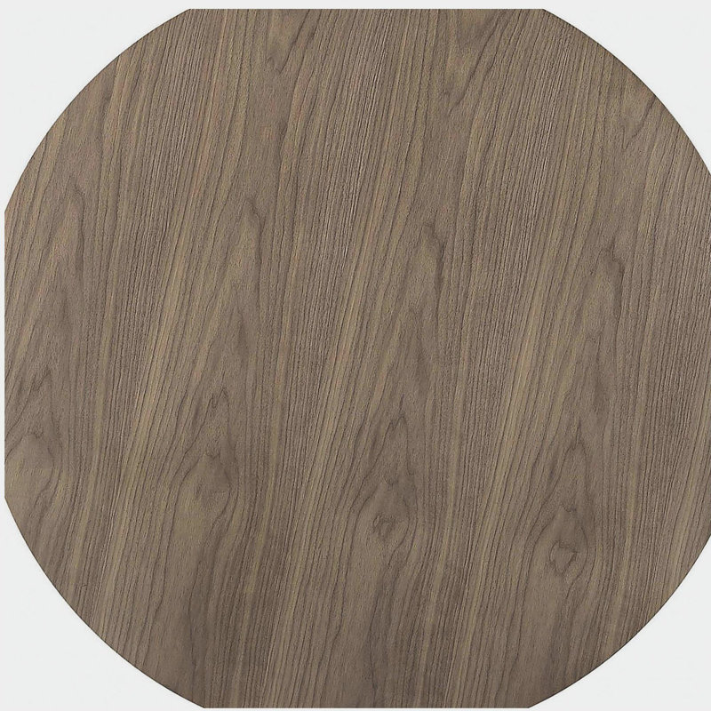 Brown and Black Round Dining Table