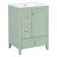 Meuble-lavabo moderne avec rangement spacieux et tablettes réglables en bois aggloméré durable et en bois d'hévéa-426539816