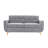 66" Square Arm Loveseat, Mid-Century Modern Chenille Couch with Reinforced Iron Frame for Living Room, Easy Assembly-1835513773
