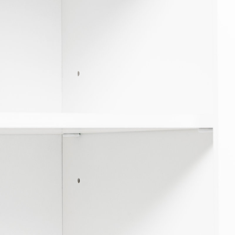 Grande armoire de salle de bain blanche avec rangement moderne avec rangement: portes et tiroir fonctionnel, Blanc