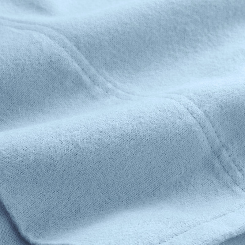 Housse de coussin 100% flanelle de coton, 2 taies d'oreiller standard, Bleu clair