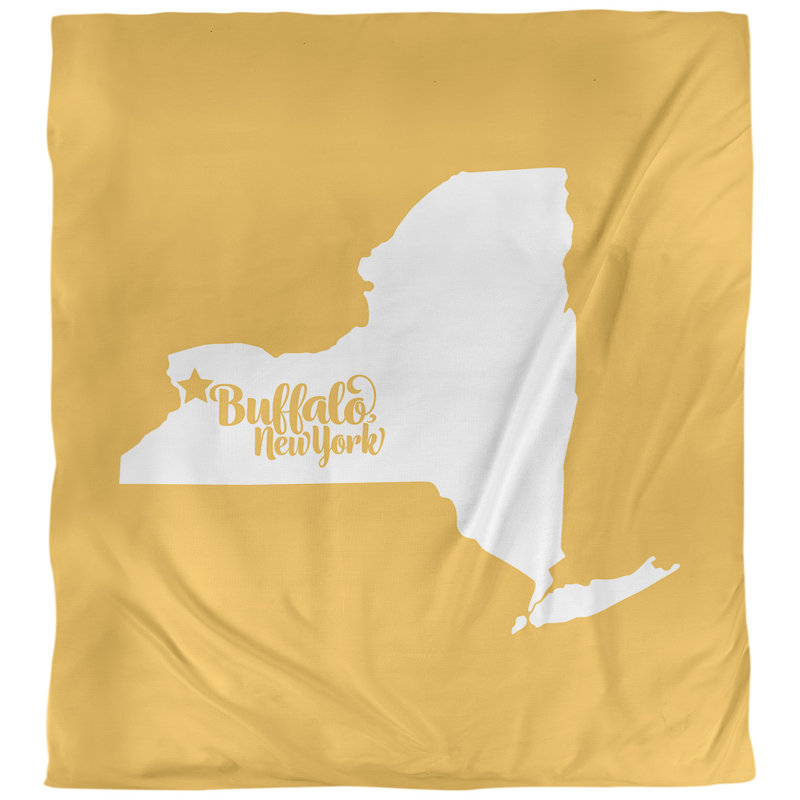 Housse de couette buffalo new york, Jaune, Polyester brossé