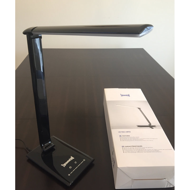 Lampe de bureau noire 16 po Clark