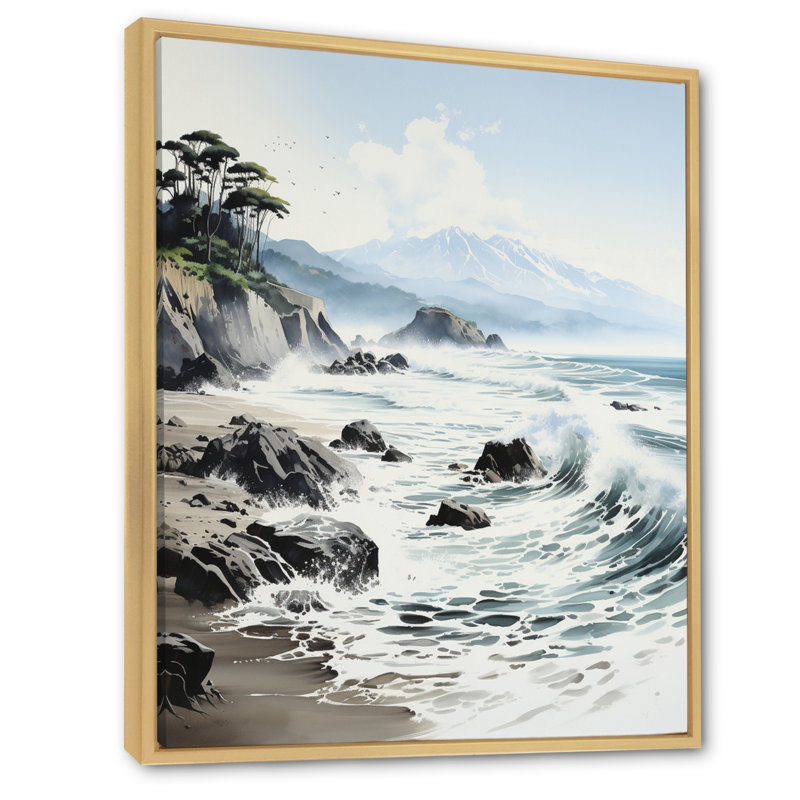 «Vanalstyne Beach Photo Mountain Majesty II», reproduction sur toile, H 32 po x l 16 po x P 1 po, Cadre naturel flottant
