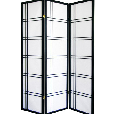 70" 3 écrans, finition noire, matériau pin, ajoute une touche d'élégance aux pièces, pliable pour une utilisation optimale de l'espace, noir pliable, fabriqué en pin, améliore l'ambiance de la pièce, espace flexible