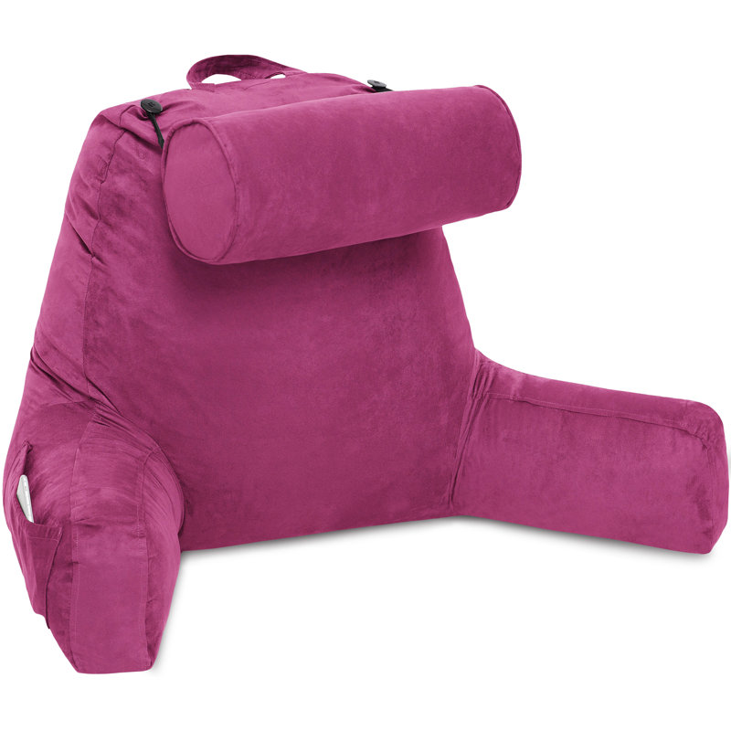 Bed Rest Pillow Cover & Insert, Sliding Raspberry