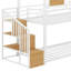 Un lit superposé simple en métal avec glissade et escalier de rangement-283989807