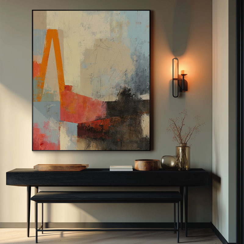 Très grand art mural imprimé sur toile - Œuvre d'art moderne abstraite, décor pour le salon ou la chambre à coucher - «Assemblage requis du cadre (cadre non fini)»