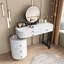 Coiffeuse moderne minimaliste avec miroir amovible et coiffeuse rotative, meuble-lavabo facile à assembler