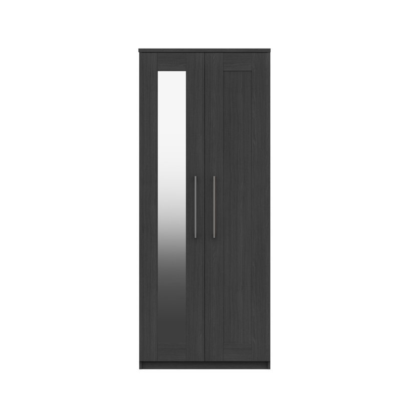 Alishma 2 Door Manufactured Wood Wardrobe, Graphite