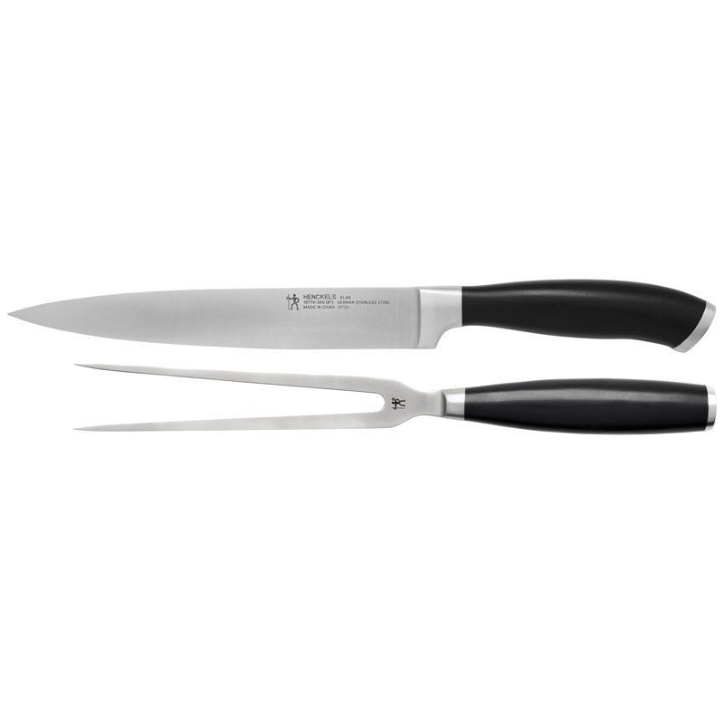 Elan Stainless Steel 2-Piece Carving Knife Set with Block