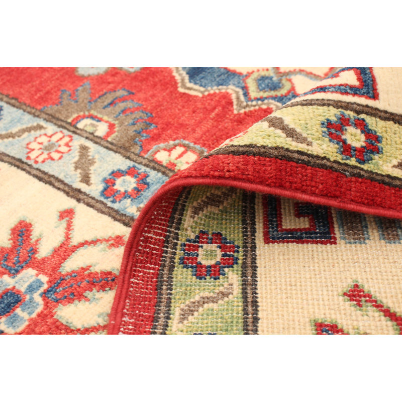 One-of-a-Kind Rectangle 6'4" X 9'9" New Age Wool Area Rug in Blue/Red/Beige