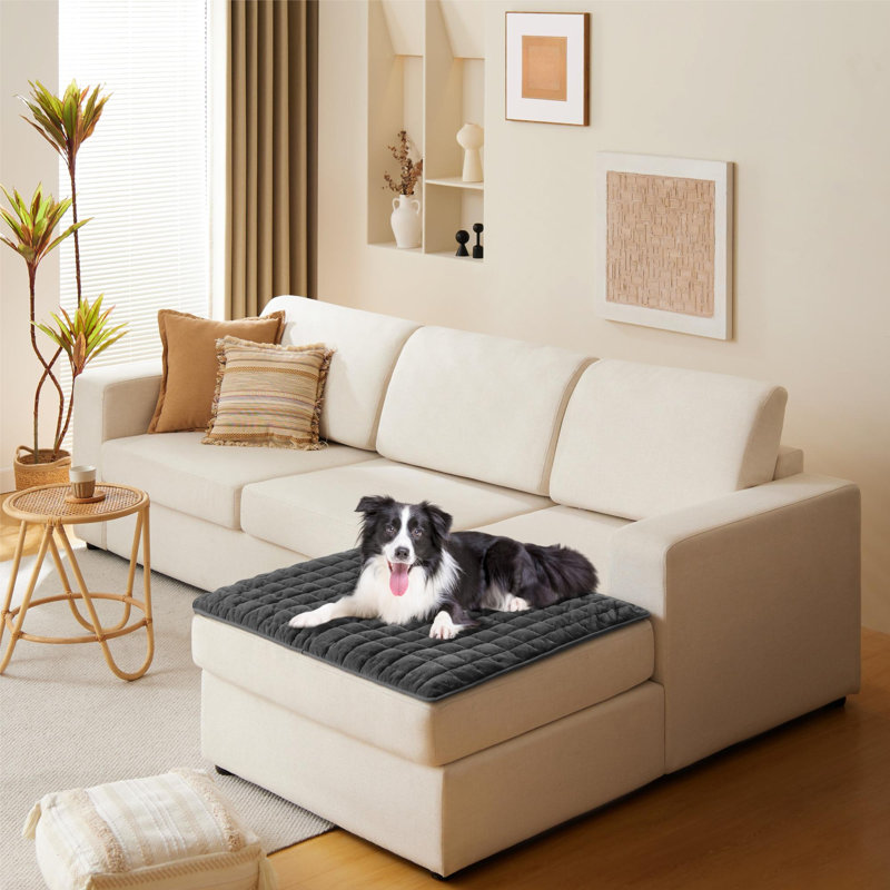 Polyester Box Cushion Sofa Slipcover, 1.5" H x 63" W x 24" D